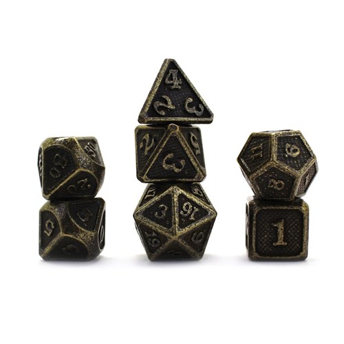 7-Piece Metal RPG Dice Set — Bronze Web - photo 29881