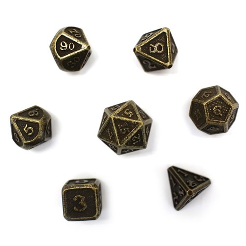 7-Piece Metal RPG Dice Set — Bronze Web - photo 29882