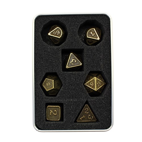 7-Piece Metal RPG Dice Set — Bronze Web - photo 29884
