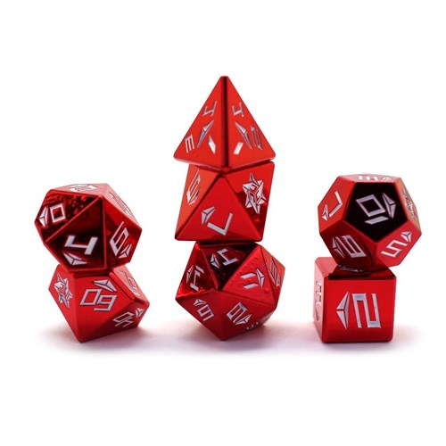 7-Piece Metal RPG Dice Set — Hexagram Pyrite - photo 29889