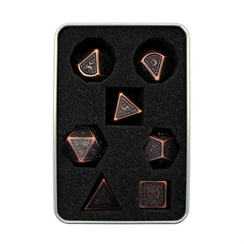 7-Piece Metal RPG Dice Set — Dragon Scale Copper - photo 29892