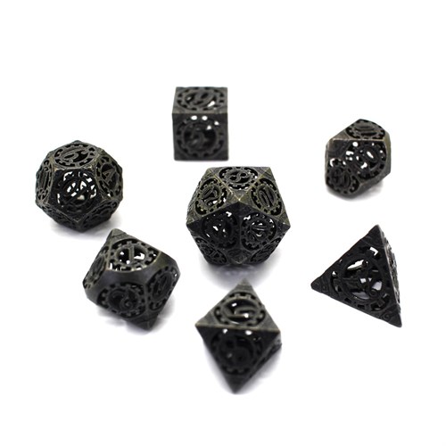 7-Piece Metal RPG Dice Set — Nickel Gears - photo 29895