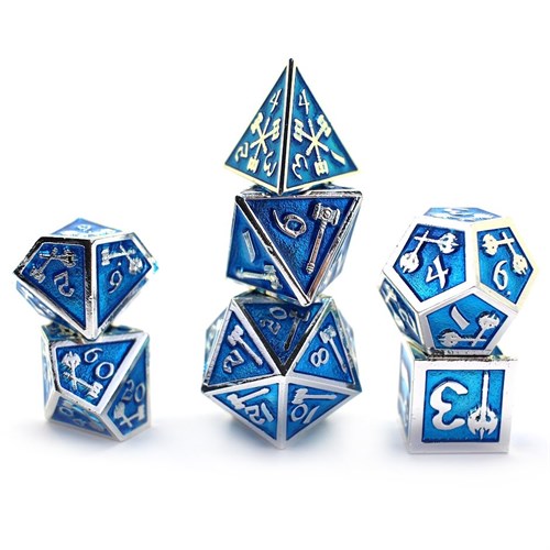 7-Piece Metal RPG Dice Set — Forge Copper-Green - photo 29899