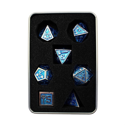 7-Piece Metal RPG Dice Set — Forge Copper-Green - photo 29902