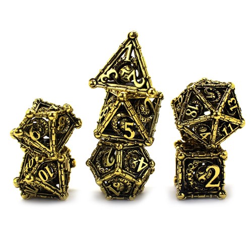 7-Piece Metal RPG Dice Set — Gold Crescent - photo 29910