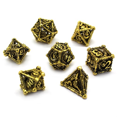 7-Piece Metal RPG Dice Set — Gold Crescent - photo 29911