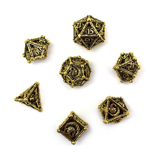 7-Piece Metal RPG Dice Set — Gold Crescent - photo 29912