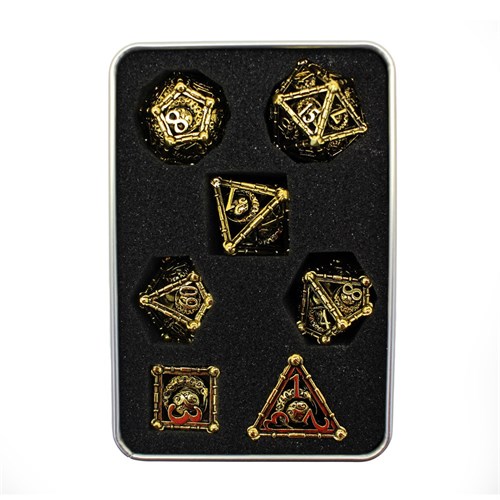 7-Piece Metal RPG Dice Set — Gold Crescent - photo 29913