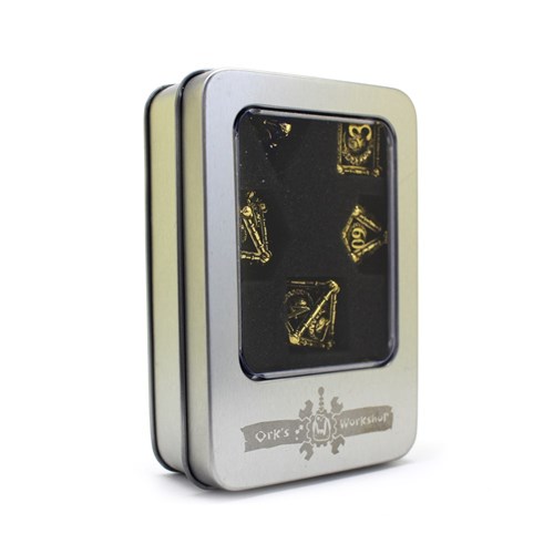 7-Piece Metal RPG Dice Set — Gold Crescent - photo 29914