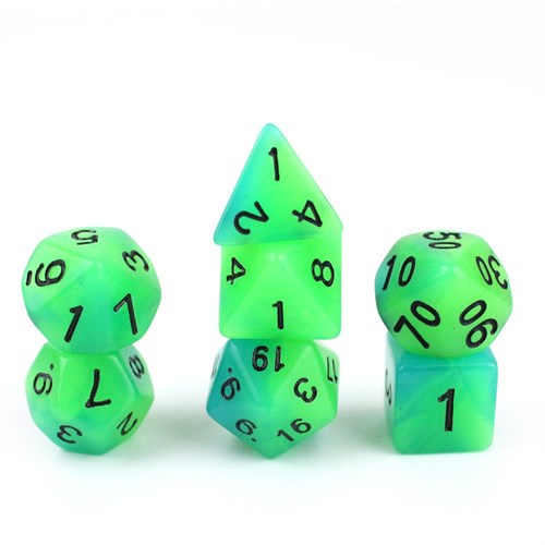 7-Piece RPG Dice Set — Tropical Mix Green-Blue - photo 29915