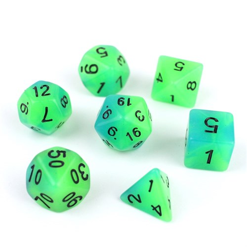 7-Piece RPG Dice Set — Tropical Mix Green-Blue - photo 29916