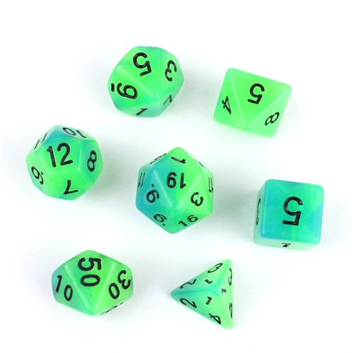 7-Piece RPG Dice Set — Tropical Mix Green-Blue - photo 29917