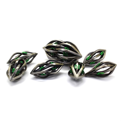 7-Piece Metal RPG Dice Set — Green Bullet - photo 29923
