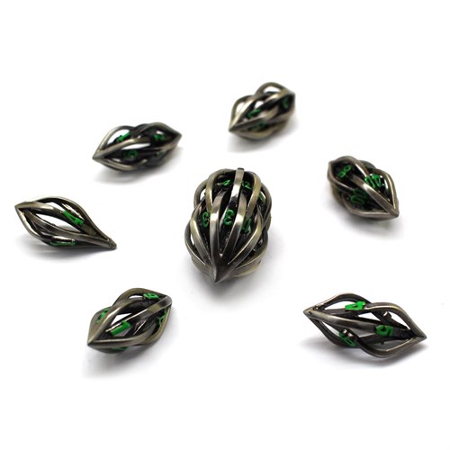 7-Piece Metal RPG Dice Set — Green Bullet - photo 29924