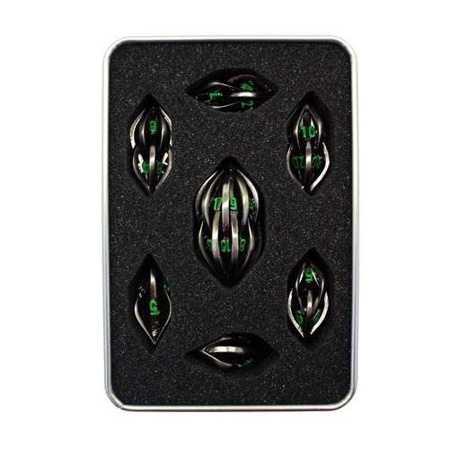 7-Piece Metal RPG Dice Set — Green Bullet - photo 29927
