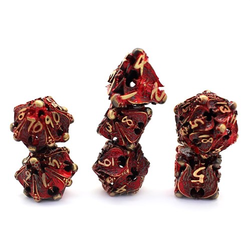 7-Piece Metal RPG Dice Set — Bronze Angelic Sword - photo 29939