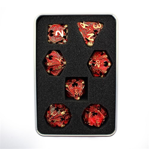 7-Piece Metal RPG Dice Set — Bronze Angelic Sword - photo 29942