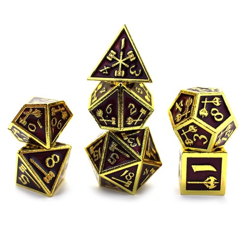 7-Piece Metal RPG Dice Set — Forge Gold-Purple - photo 29944