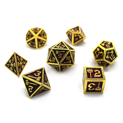 7-Piece Metal RPG Dice Set — Forge Gold-Purple - photo 29945