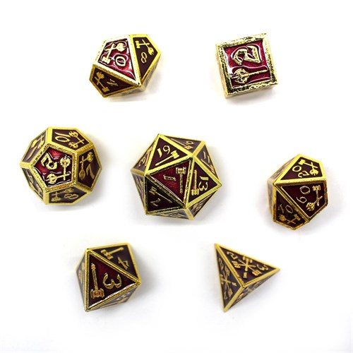7-Piece Metal RPG Dice Set — Forge Gold-Purple - photo 29946
