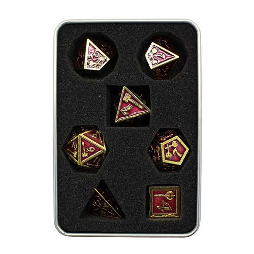 7-Piece Metal RPG Dice Set — Forge Gold-Purple - photo 29947