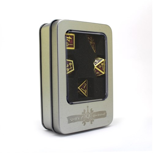 7-Piece Metal RPG Dice Set — Forge Gold-Purple - photo 29948