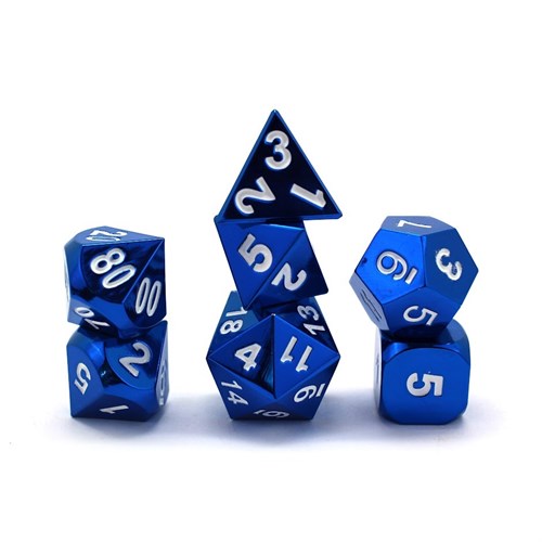 7-Piece Metal RPG Dice Set — Gloss Metallic Metallic Light Blue - photo 29949