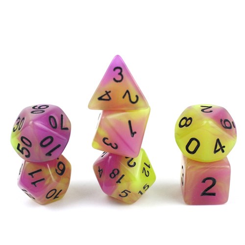 7-Piece RPG Dice Set — Tropical Mix Green-Purple - photo 29950