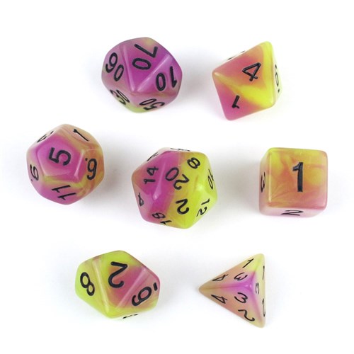 7-Piece RPG Dice Set — Tropical Mix Green-Purple - photo 29952