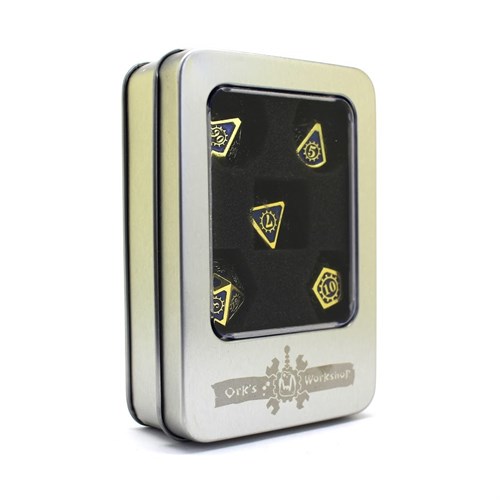 7-Piece Metal RPG Dice Set — Dark-Blue Mechanism - photo 29957