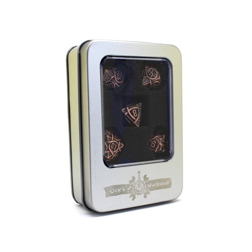 7-Piece Metal RPG Dice Set — Patterned Bronze - photo 29965
