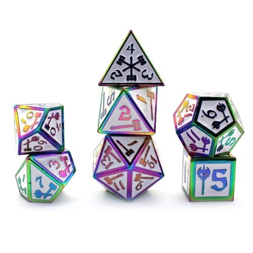 7-Piece Metal RPG Dice Set — Forge White - photo 29980