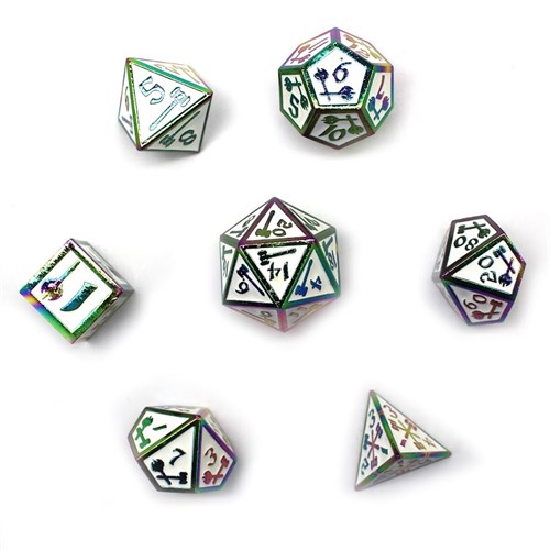 7-Piece Metal RPG Dice Set — Forge White - photo 29981