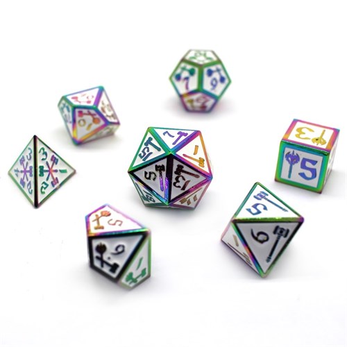 7-Piece Metal RPG Dice Set — Forge White - photo 29982