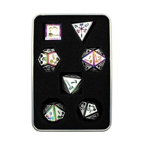 7-Piece Metal RPG Dice Set — Forge White - photo 29983