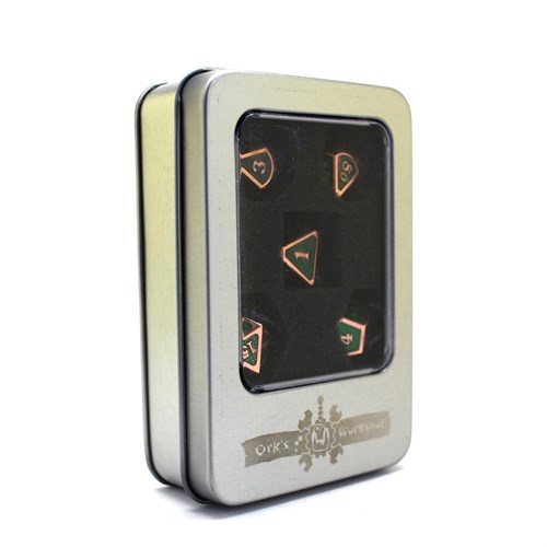 7-Piece Metal RPG Dice Set — Red-Patinated Web - photo 29990