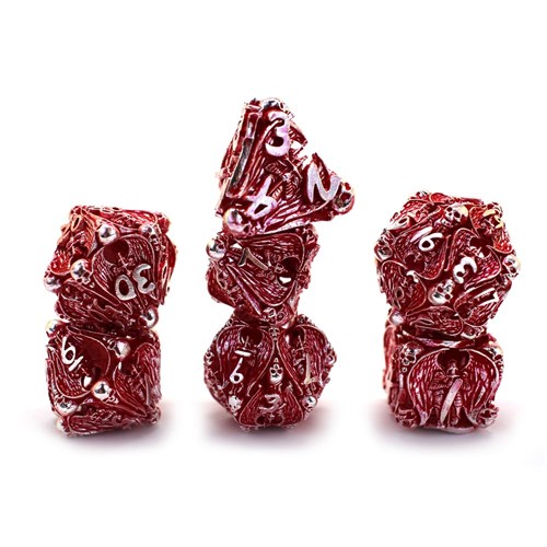 7-Piece Metal RPG Dice Set — Blood Angelic Sword - photo 29991