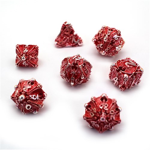 7-Piece Metal RPG Dice Set — Blood Angelic Sword - photo 29992