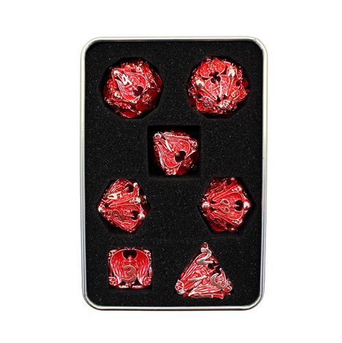7-Piece Metal RPG Dice Set — Blood Angelic Sword - photo 29994