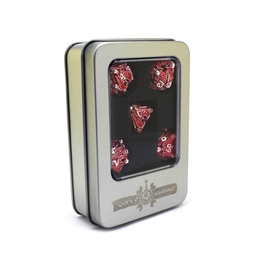 7-Piece Metal RPG Dice Set — Blood Angelic Sword - photo 29995