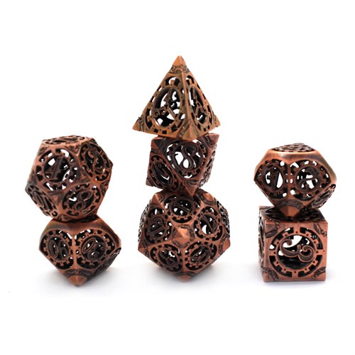 7-Piece Metal RPG Dice Set — Bronze Gears - photo 29999