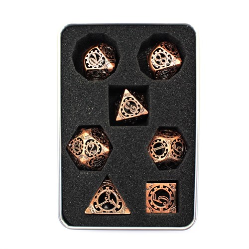 7-Piece Metal RPG Dice Set — Bronze Gears - photo 30002
