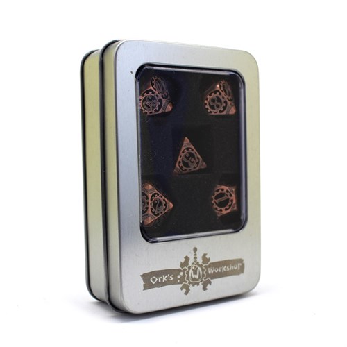 7-Piece Metal RPG Dice Set — Bronze Gears - photo 30003