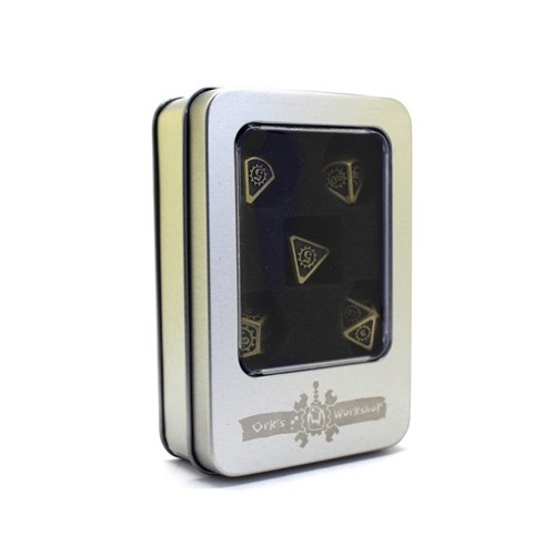 7-Piece Metal RPG Dice Set — Antique-Bronze Mechanism - photo 30008