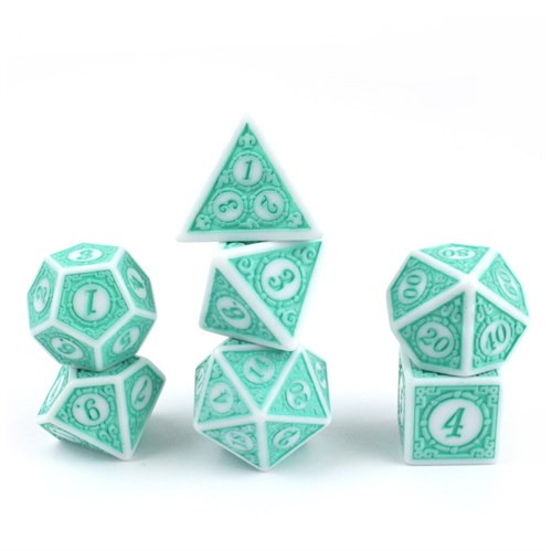 7-Piece RPG Dice Set — Gaming Jade-White - photo 30009