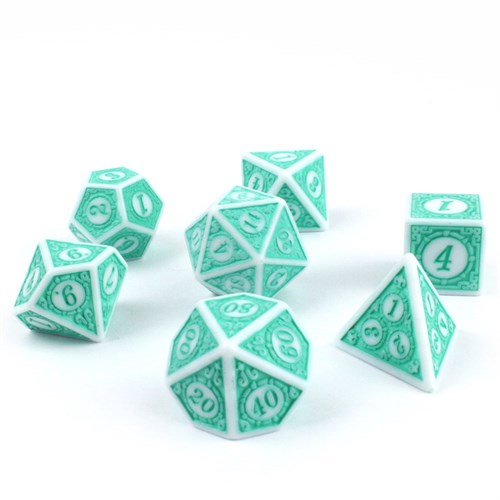 7-Piece RPG Dice Set — Gaming Jade-White - photo 30011