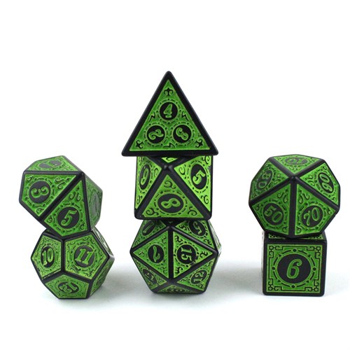 7-Piece RPG Dice Set — Gaming Green - photo 30023