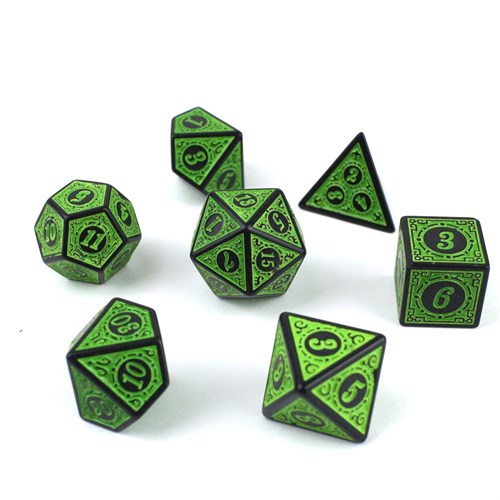 7-Piece RPG Dice Set — Gaming Green - photo 30024