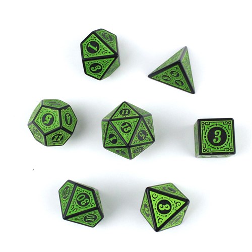 7-Piece RPG Dice Set — Gaming Green - photo 30025