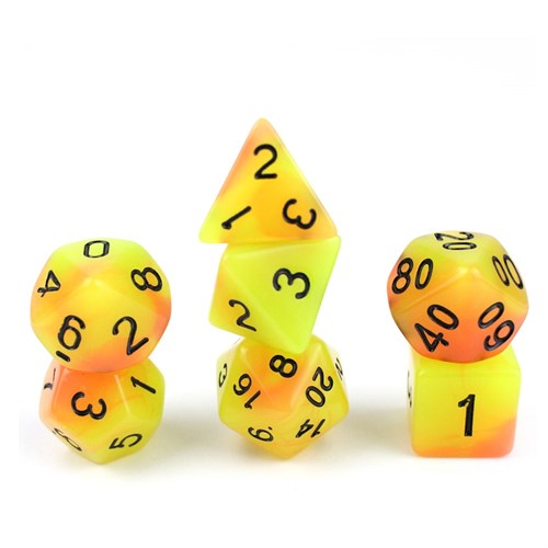 7-Piece RPG Dice Set — Tropical Mix Yellow-Orange - photo 30031